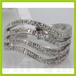 Genuine 0.48 ctw Diamond Ring 14K White Gold