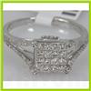 Image 1 : Genuine 0.79ctwPrincess cut Diamond Ring14kt White Gold