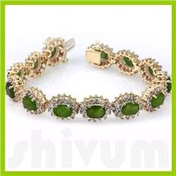 Genuine Vintage Design  24.47 ctw Peridot Bracelet  14K White or Yellow Gold 