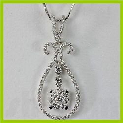 Genuine 0.54 ctw Diamond Pendant 18kt Gold-White
