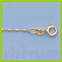 Genuine 16" 14kt Italian Gold-Yellow or White 1.0mm, Bar & Bead Chain Gauge:100, 2gr