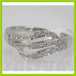 Genuine 0.11 ctw Diamond Ring 14K White Gold