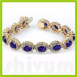 Genuine Vintage Design  24.47 ctw Tanzanite Bracelet  14K White or Yellow Gold 
