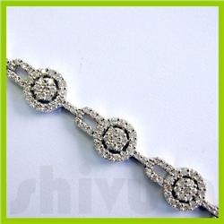 Genuine 3.15 ctw 14K Diamond Studded Fashion Bracelet HI SI3