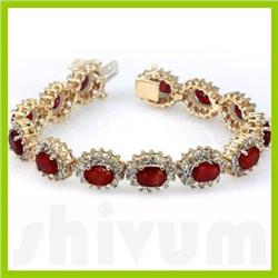 Genuine  29.29 ctw Ruby Diamond Bracelet  14K White or Yellow Gold 