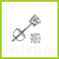 0.50 ctw Round cut Diamond Stud Earrings F-G, VS