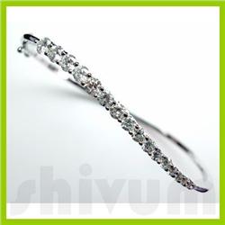 Genuine 1.54 ctw 14K Diamond Studded Journey Bangle HI SI3