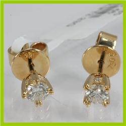 Genuine 0.495 ctw Diamond Stud Earring 18kt Gold- Yellow 