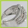 Image 2 : Genuine 1.09 ctw Tappered & Diamond Ring 18kt Gold-White 