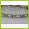 Image 2 : Genuine 3.47ctw Diamond Bracelet 14K Two Tone Gold 