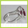 Image 2 : Genuine 4.93 ctw Ruby & Diamond Ring 18kt Gold-White 