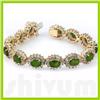 Image 1 : Genuine Vintage Design  24.47 ctw Peridot Bracelet  14K White or Yellow Gold 