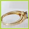 Image 2 : Genuine  0.39 ctw Tanzanite & Diamond Ring 14KT Yellow Gold Ring Size 7