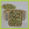 Image 1 : Genuine  3.6 ctw  Peridot Ring  14KT Yellow Gold  Ring Size  6