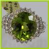 Image 1 : Genuine  8.88 ctw  Peridot Ring  14KT Yellow Gold  Ring Size  6.5