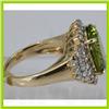 Image 2 : Genuine  8.88 ctw  Peridot Ring  14KT Yellow Gold  Ring Size  6.5