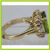 Image 2 : Genuine  7.7 ctw  Peridot Ring  14KT Yellow Gold  Ring Size  5.75