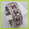 Image 2 : Genuine 1.44 ctw 14k Ruby & Diamond White Gold Ring 