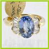 Image 1 : Genuine  3.42 ctw Tanzanite & Diamond Ring 14KT Yellow Gold Ring Size 7