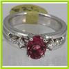 Image 1 : Genuine  1.47 ctw  Tourmaline Ring  14KT White Gold  Ring Size  7.5