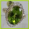 Image 1 : Genuine  9.86 ctw  Peridot Ring  14KT Yellow Gold  Ring Size  6