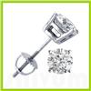 Image 1 : 3.00 ctw Round cut Diamond Stud Earrings F-G, SI2