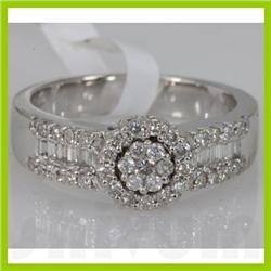 Genuine 0.65 ctw Diamond Ring 14K White Gold