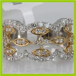 Genuine 1.1 ctw Diamond Ring 14K White Gold