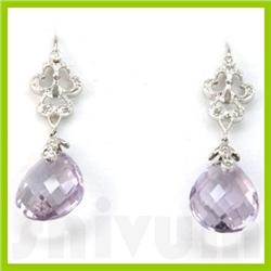 Genuine 0.1 ctw 14k White Gold Earring 16" 2.85g