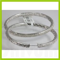Genuine 7.0 ctw Inside-Outside Hoop Huggie & Diamond Earring 18kt Gold-White 
