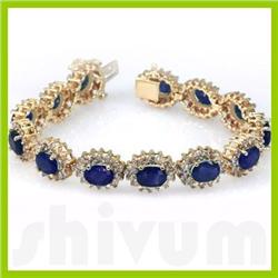 Genuine Vintage Design  27.07 ctw Sapphire Bracelet  14K White or Yellow Gold 