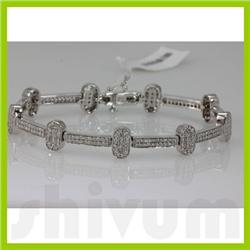 Genuine 1.81ctw Diamond Bracelet 14K White Gold 