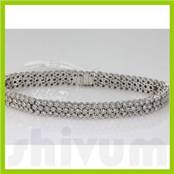 Genuine 4.5ctw Diamond Bracelet 14K White Gold 
