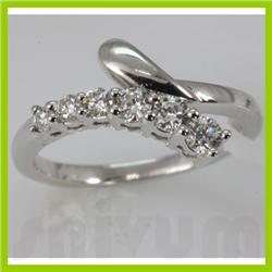 Genuine 0.45 ctw Diamond Ring 14K White Gold