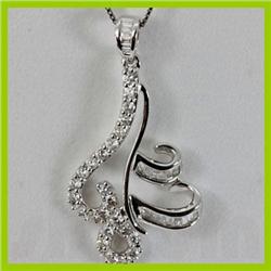 Genuine 0.89 ctw Diamond Pendant 18kt Gold-White