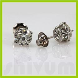Genuine  2.66 ctw Diamond Earring  14K White or Yellow Gold 