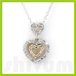 Genuine 0.21 ctw 14k White Gold Necklace 16" 2.07g