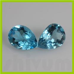 Natural Blue Topaz Pear Cut 12x16mm 3 pcs per lot 20.15ctw @2.25 USD/ct