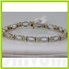 Image 1 : Genuine 3.47ctw Diamond Bracelet 14K Two Tone Gold 