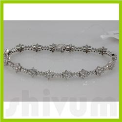 Genuine 4.51ctw Diamond Bracelet 14K White Gold 