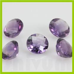 Natural Amethyst Round Checkered Cut 11x11mm 21.37ctw @1.5 USD/ct