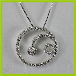 Genuine 0.70 ctw Diamond Pendant 18kt Gold-White 