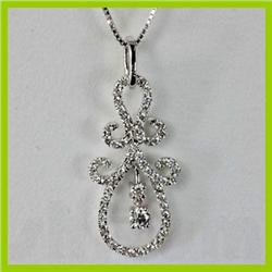 Genuine 0.64 ctw Pear Diamond Pendant 18kt Gold-White