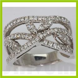 Genuine 0.65 ctw Diamond Ring 14K White Gold