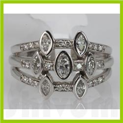 Genuine 0.62 ctw Diamond Ring 14K White Gold
