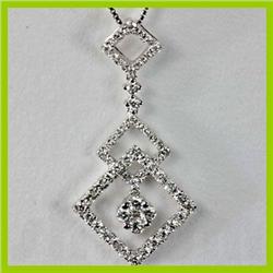 Genuine 0.76 ctw Diamond Pendant 18kt Gold-White