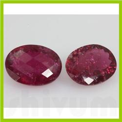 Natural Pink Tourmaline Oval Cut 15x20mm 2 pcs per lot 35.18ctw @15USD/ct