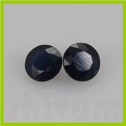 Natural Very Mice Blue Sapphire Round Cut 6.5x6.5mm 2 pcs per lot 2.45ctw @ 150USD/ct