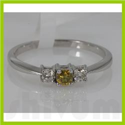 Genuine 0.26 ctw Diamond Ring 14K White Gold