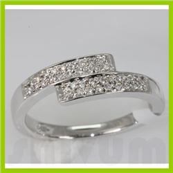 Genuine 0.75 ctw Diamond Ring 14K White Gold